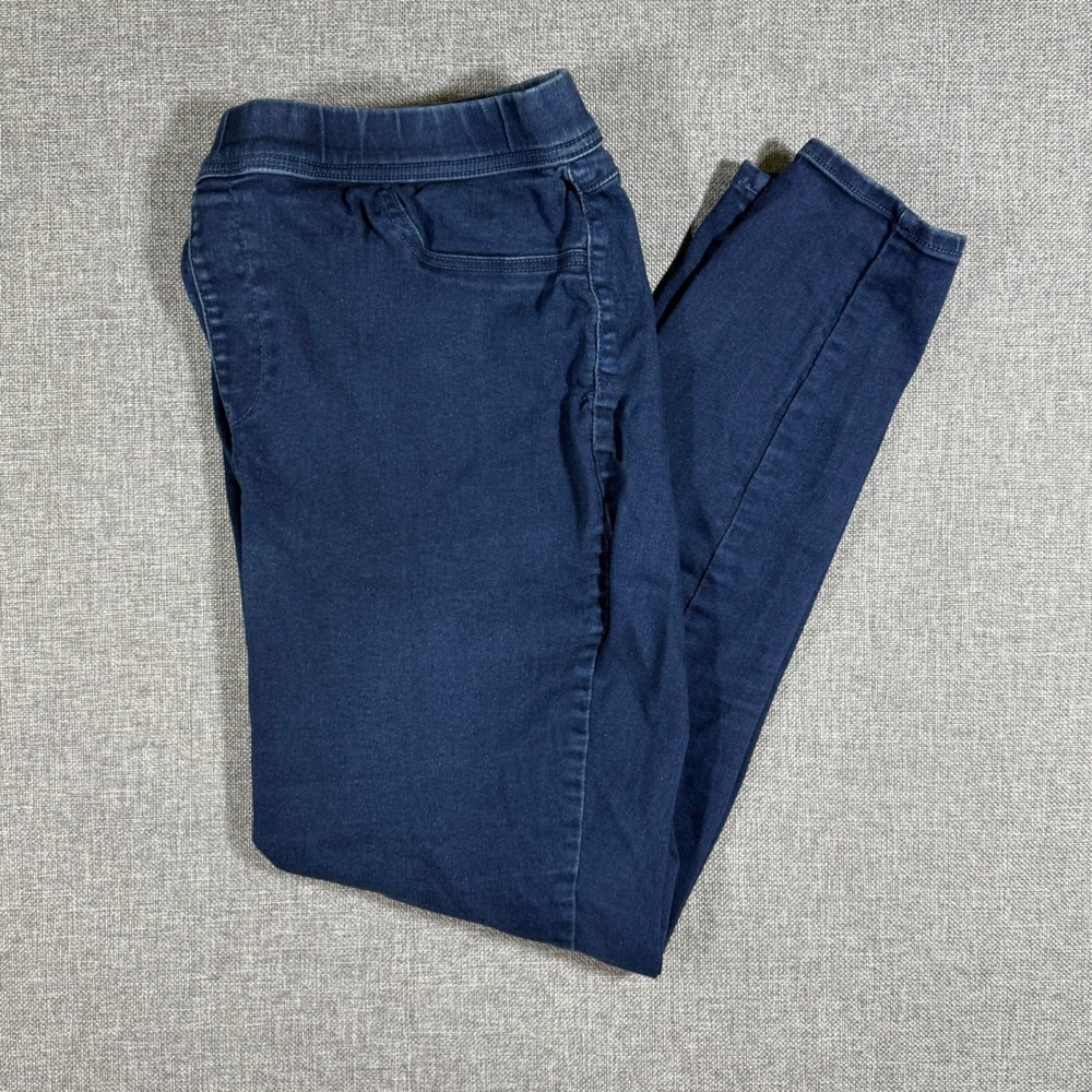JustFab Pull On Skinny Jeans Women 2X Dark Blue Stretch High Waist Jeggings Slim